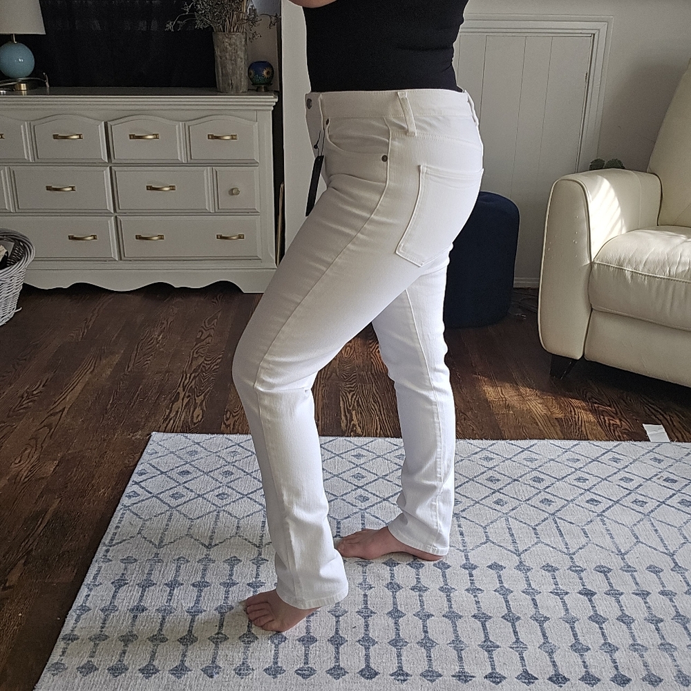 Banana Republic High-Rise Slim Jeans — NWT Pure White Tall 28/6 - Picture 2 of 8